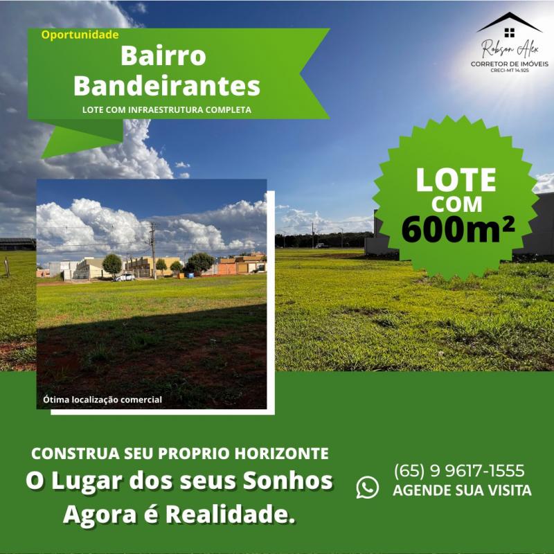 Terreno 600mts² - Bandeirantes / Lucas do Rio Verde