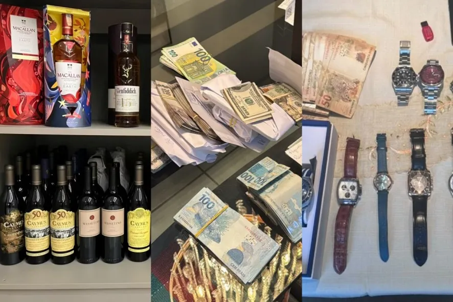 Bebidas, dinheiro e relógios foram apreendidos na Operação Tomada de Contas