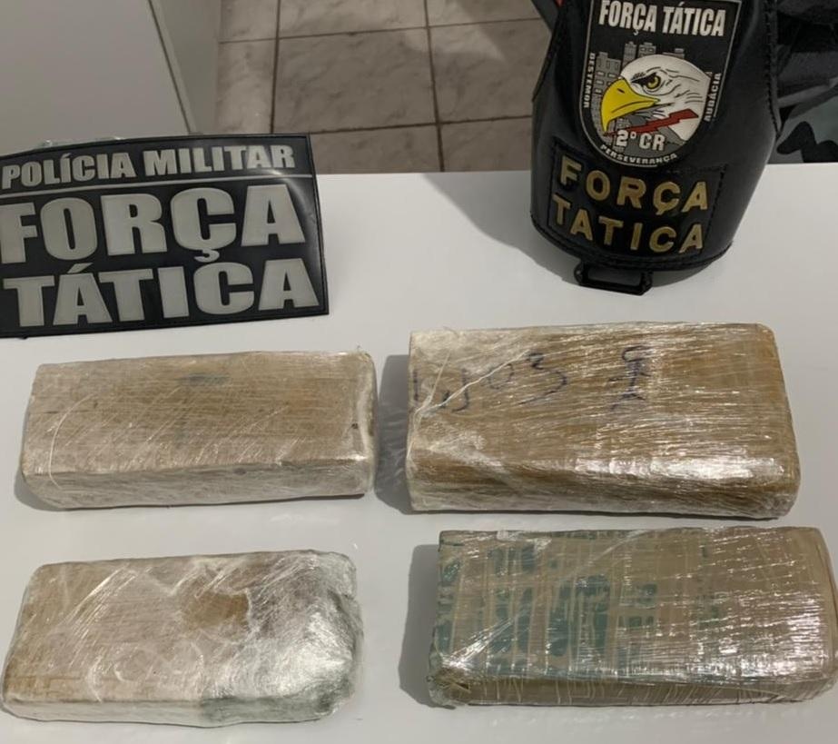 Força Tática prende traficante e apreende cinco tabletes de maconha em Nobres